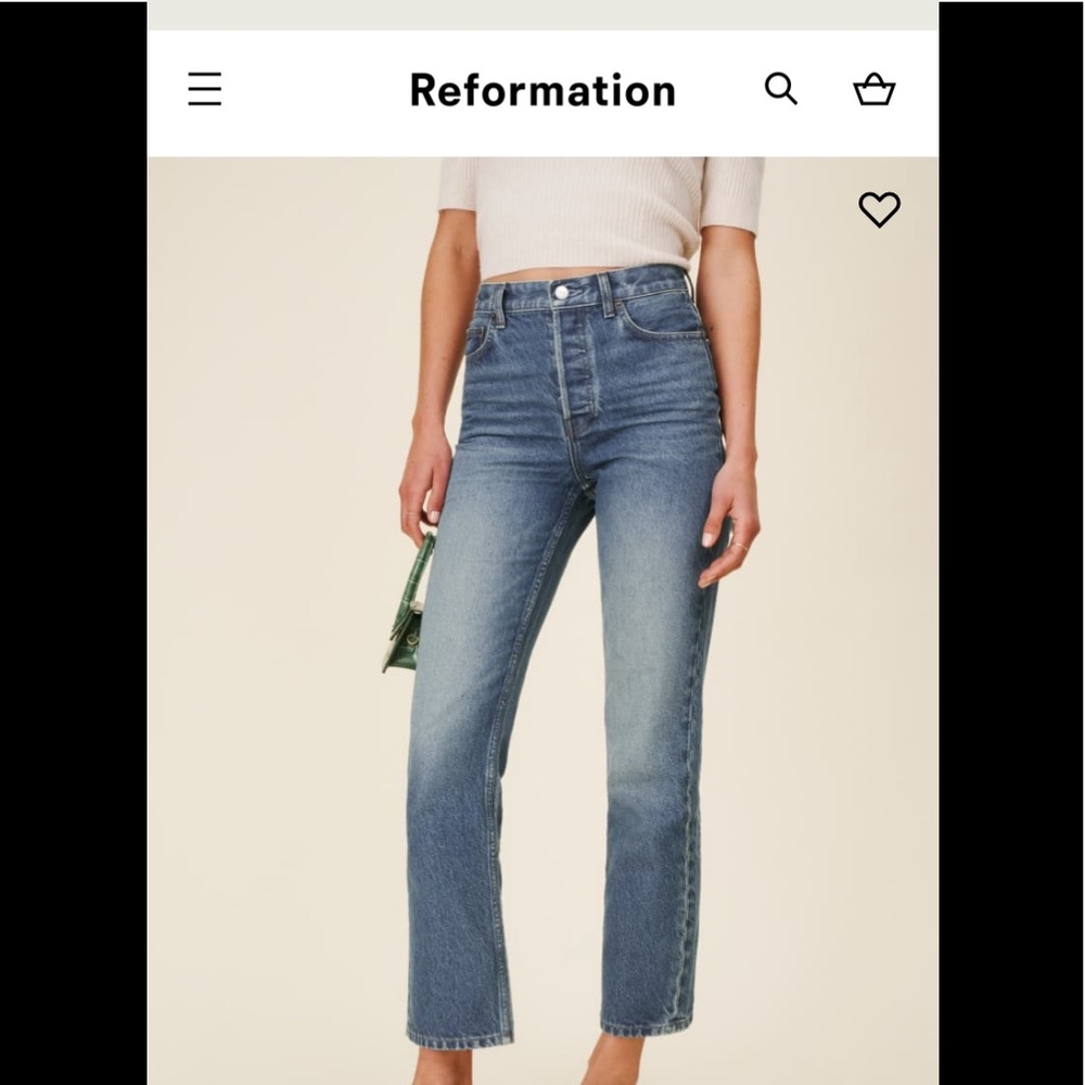 Reformation Hanna Slouch Mid Rise Straight NWT